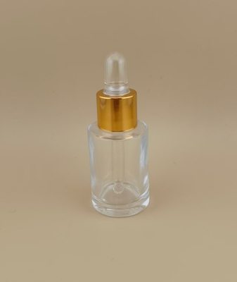 Pompe de distribution de lotion pour flacon compte-gouttes personnalisé pour essence pour le visage avec couvercle à vis jaune et petite taille