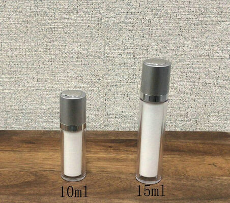 Bouteille de pompe sans air à verrouillage rotatif de luxe 15 ml 10 Ml Carré Serum Cosmétique Lotion Bouteille de pompe sans air