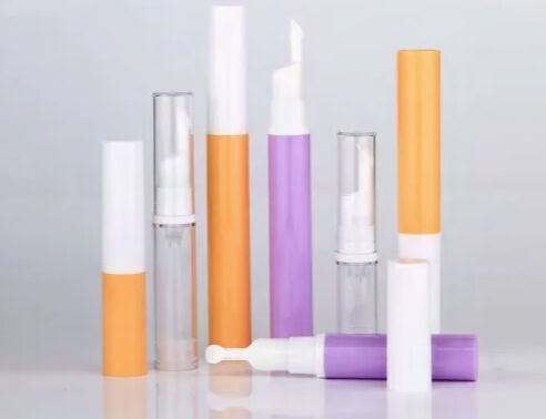 Bouteille à vide sans air pour pompe à lotion en plastique avec couvercle de pompe Emballage cosmétique K18-2 5ml 10ml 12ml 15ml