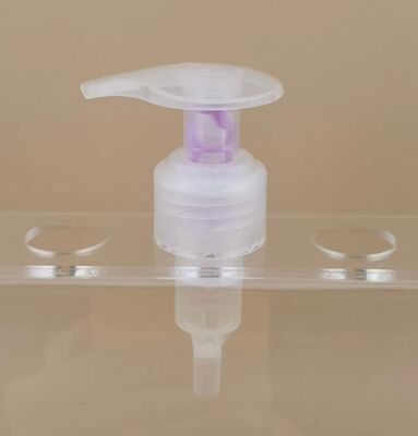 Pompes de lotion à verrouillage gauche-droite claires pour le lavage corporel
