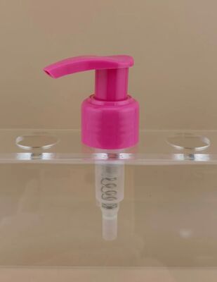 Pompes de lotion à verrouillage gauche-droite rose pour les cosmétiques