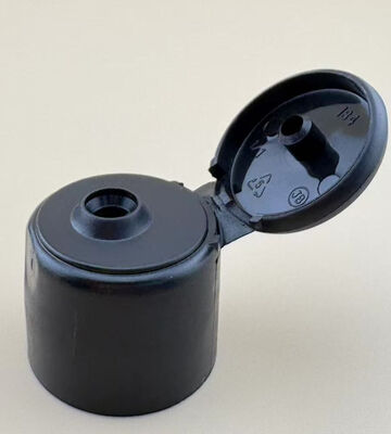 Capuchon rabattable noir mat 24/410 pour bouteille de shampoing