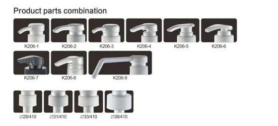 Pompe distributrice à longue buse de bouteille en plastique PP pour désinfectant K206-9