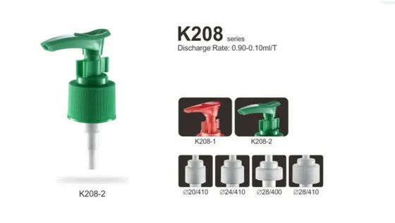 Pompe distributrice de Lotion en PP personnalisé vert 24/410, avec Clip de verrouillage, pour savon liquide, Lotion de soins pour la peau, K208