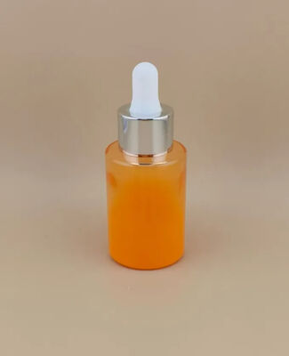 Nouveau design clair changement progressif orange bouteille goutteuse ronde lisse pour l'essence