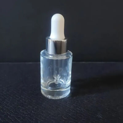 Bouteille gouttelette en verre noir rond clair pur liquide sérum pour soins de la peau 5ml 10ml 15ml 20ml 30ml 50ml 100ml