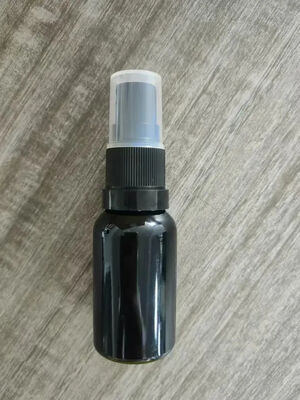 Pompe de pulvérisation inviolable avec bouteille en verre noir, 15ml, 30ml, 50ml, 100ml