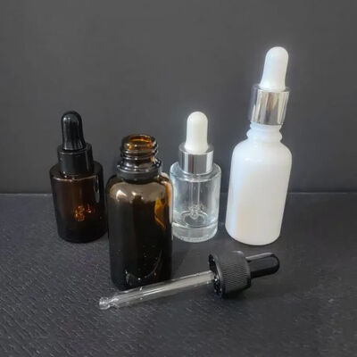 Stock d'usine 10ml 30ml 50ml Ambre or bouteilles gouttelettes en verre pour le test de la crème sérum parfum