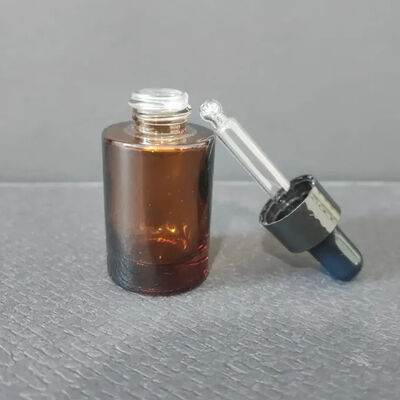 Bouteille en verre vide transparente de luxe personnalisée, flacon compte-gouttes d'huile essentielle de couleur personnalisée de 15ml