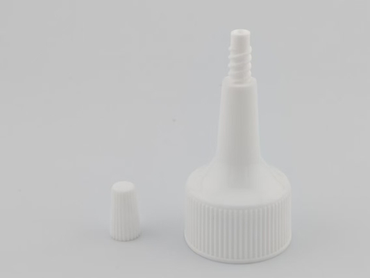 Couvercle du distributeur de bouteilles en PP 24 mm Fermeture à vis à ruban blanc