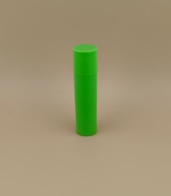 Petit emballage de baume à lèvres vert lisse avec couvercle rose pour les rouges à lèvres