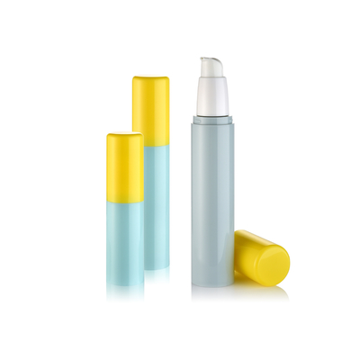 Flacon pompe airless rond en PP coloré de bonne qualité pour soins de la peau