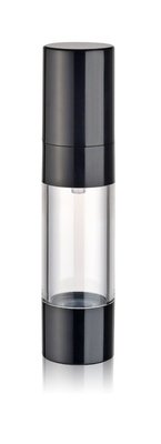 Emballage de soins de la peau comme flacon cosmétique en plastique sous vide sans air, avec bouchon à vis et pompe