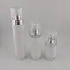 Flacon pompe sans air en acrylique rechargeable de luxe de 30 ml autour du spray cosmétique en plastique pour lotion et sérum