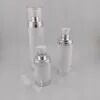 Flacon pompe sans air en acrylique rechargeable de luxe de 30 ml autour du spray cosmétique en plastique pour lotion et sérum