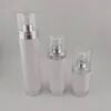 Flacon pompe sans air en acrylique rechargeable de luxe de 30 ml autour du spray cosmétique en plastique pour lotion et sérum