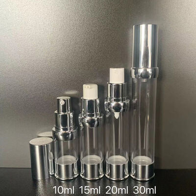 Bouteille de pompe sans air à verrouillage rotatif de luxe 15 ml 10 Ml Carré Serum Cosmétique Lotion Bouteille de pompe sans air