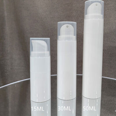 Bouteille de pompe sans air de luxe personnalisée blanche matte 30 ml Bouteille de pompe en plastique avec tête de pompe ABS