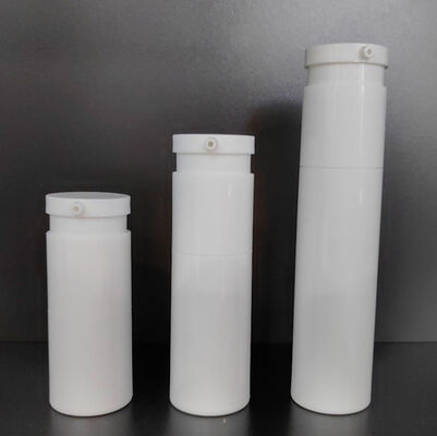 Bouteille de pompe sans air de luxe personnalisée blanche matte 30 ml Bouteille de pompe en plastique avec tête de pompe ABS