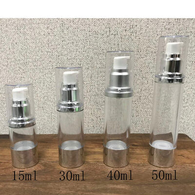 30 ml 50 ml Bouteille de pompe blanche transparente sans air Bouteille de pompe de lotion cosmétique sous vide