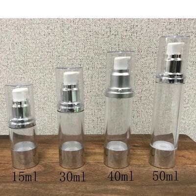 30 ml 50 ml Bouteille de pompe blanche transparente sans air Bouteille de pompe de lotion cosmétique sous vide