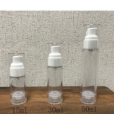 Bouteille sans air blanche en PP, Mini échantillon, bouteille à pompe sans air, 30ml, pour lotion et crème