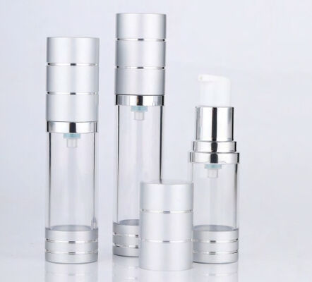 Bouteille à vide sans air pour pompe à lotion en plastique avec couvercle de pompe Emballage cosmétique K18-2 5ml 10ml 12ml 15ml