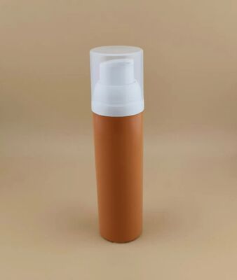 Bouteille sans air en plastique Portable marron, nouveau Design, pratique de voyage avec couvercle transparent A