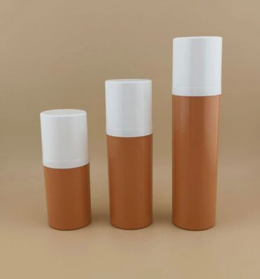 Bouteille en plastique portable brune sans air et commodité de voyage avec couverture blanche 1A