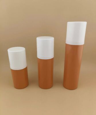 Bouteille en plastique portable brune sans air et confort de voyage avec couverture blanche 1B
