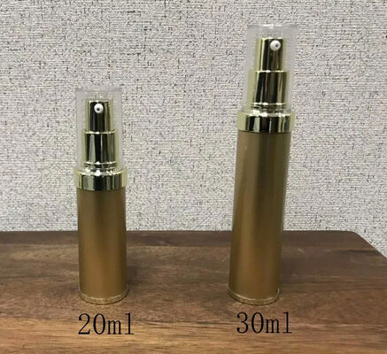 Bouteille de pompe sans air en plastique cylindrique argenté PP avec bouteille de pompe de lotion populaire 5 ml 15 ml 20 ml 30 ml