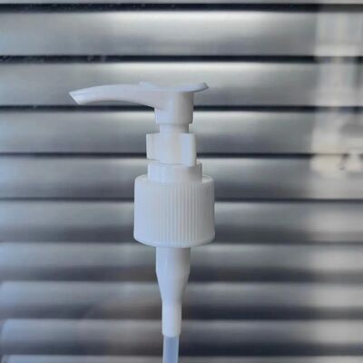 Pompe à Lotion personnalisée 24/410, Clip de verrouillage, distributeur de lotion en plastique de couleur blanche, pompes à Lotion pour shampoing et savon liquide