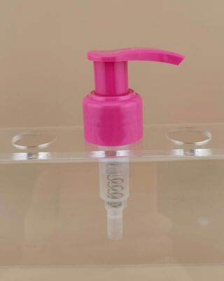 Pompes de lotion à verrouillage gauche-droite rose pour les cosmétiques