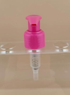 Pompes de lotion à verrouillage gauche-droite rose pour les cosmétiques