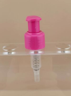 Pompes de lotion à verrouillage gauche-droite rose pour les cosmétiques