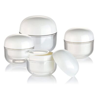 OEM Blanc PP 30g Crème Cosmétique Bouteille ronde avec capuchon pour les cosmétiques