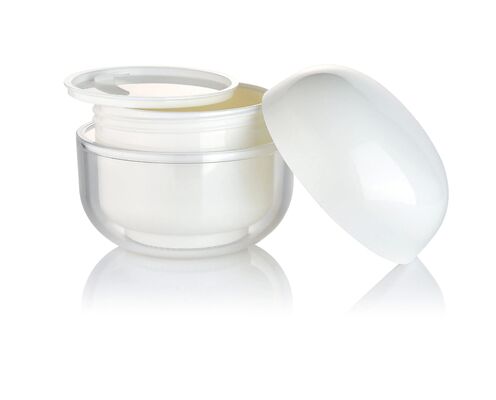 OEM Blanc PP 30g Crème Cosmétique Bouteille ronde avec capuchon pour les cosmétiques