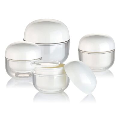 OEM Blanc PP 30g Crème Cosmétique Bouteille ronde avec capuchon pour les cosmétiques