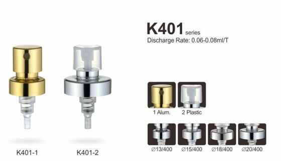 Pulvérisateur de parfum en aluminium K401, pompe à cuir embouti, 18mm, 20mm, brume fine