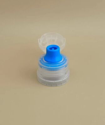 Joli design, bouchon rond en plastique transparent et nervuré pour flacons de soins de la peau