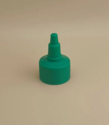 Bouchon en gelée rainuré en plastique vert pour flacons de peinture
