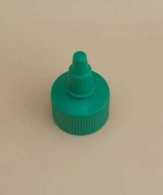 Bouchon en gelée rainuré en plastique vert pour flacons de peinture