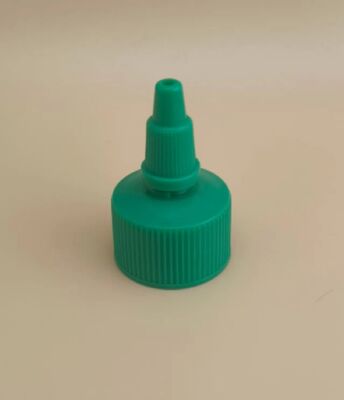 Bouchon en gelée rainuré en plastique vert pour flacons de peinture