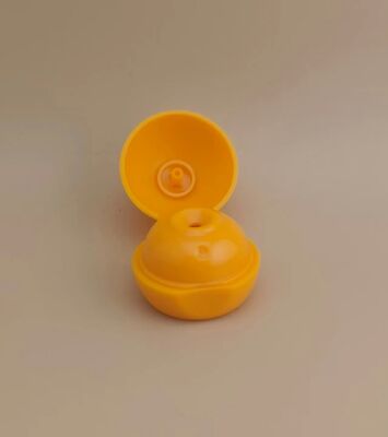 Couvercle sphérique mat et lisse en plastique jaune pour bouteilles cosmétiques