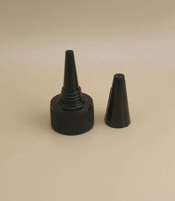 Capuchon à vis en plastique noir à côtes pour bouteilles de peinture