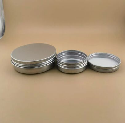 Conteneur de baume à lèvres en aluminium, récipients en étain de 50ml 60ml, 60 grammes, pot de bougie en aluminium de 100ml pour le thé