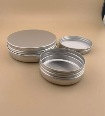 Conteneur de baume à lèvres en aluminium, récipients en étain de 50ml 60ml, 60 grammes, pot de bougie en aluminium de 100ml pour le thé