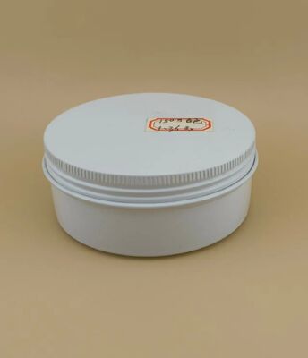 Boîtier en aluminium argenté blanc avec capuchon à vis pour cosmétiques