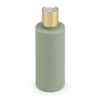 Bouchon rond en aluminium-plastique doré avec bouton transparent pour les bouteilles de soins de la peau