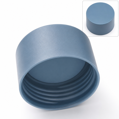 Bouchon mat lisse rond en plastique bleu-gris pour flacons cosmétiques